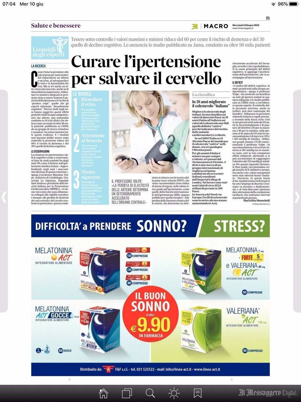 Curare l’ipertensione per salvare il cervello