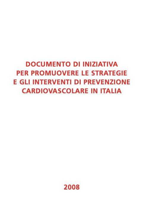 Le strategie e gli interventi di prevenzione cardiovascolare