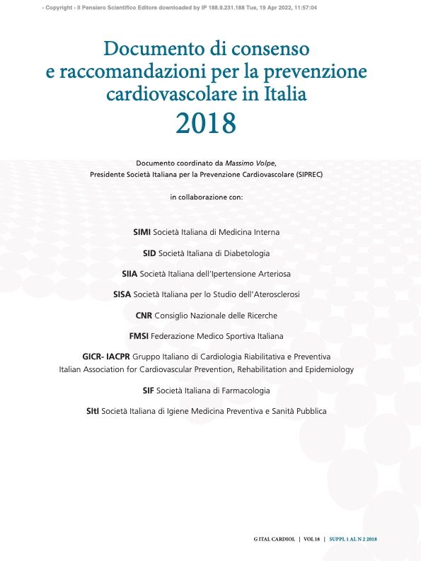 Documento di consenso e raccomandazioni per la prevenzione cardiovascolare in Italia 2018